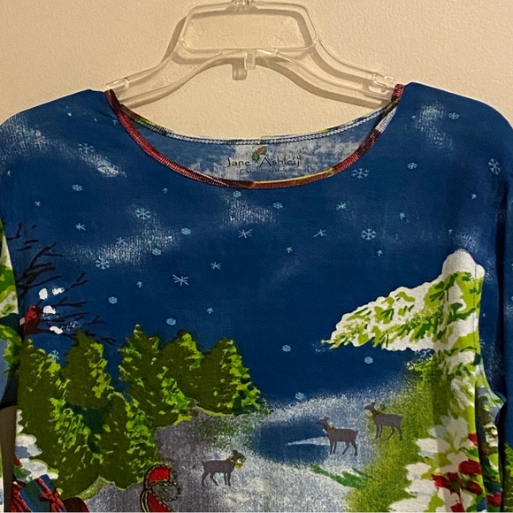 Jane Ashley Women’s Christmas Theme Casual Lifestyle Top Size S Multicolor - Picture 3 of 10